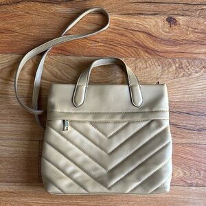 EUC a new day Tan Quilted Handbag Backpack